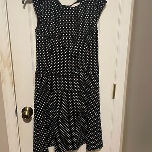 Christopher & Banks Black and White A-Line Midi Dress